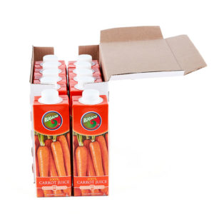 Rugani 100% Carrot Juice 750ml Front Open Box Pack shot