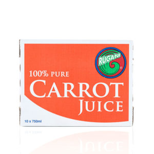 Rugani 100% Carrot Juice 750ml side Box Pack shot