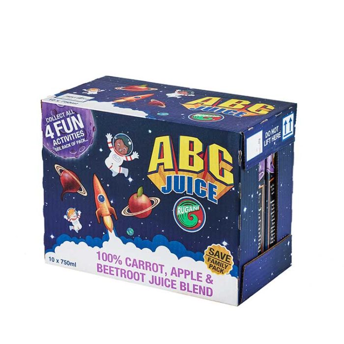 10 x 750ml Rugani 100% ABC Juice Box Pack shot