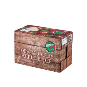 10 x 330ml Rugani 100% Cloudy Apple Juice Box Pack shot