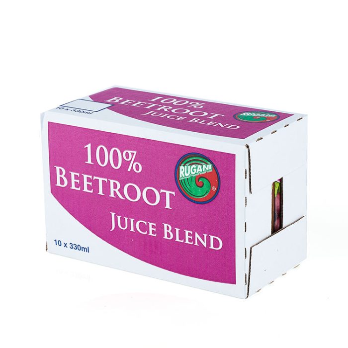 Rugani 100% Beetroot Juice 10 x 330ml box Pack shot