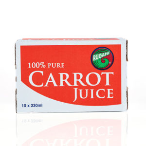 Rugani 100% Carrot Juice 10 x 330ml box side Pack shot
