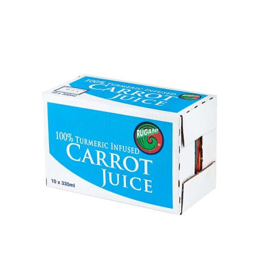 10 x 330ml Rugani 100% Turmeric Infused Carrot Juice Box Pack shot