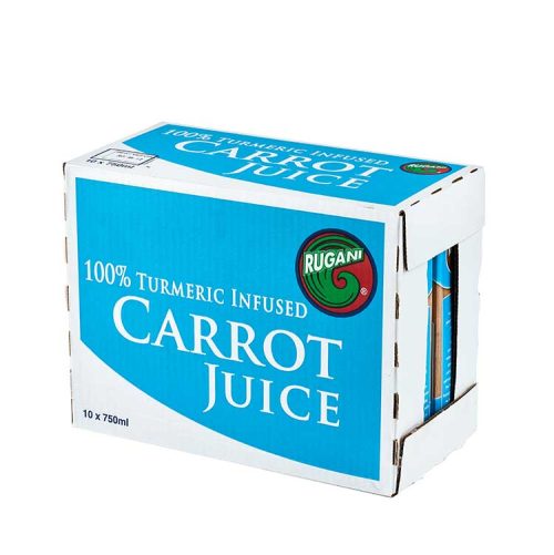 10 x 750ml Rugani 100% Turmeric Infused Carrot Juice Box Pack shot