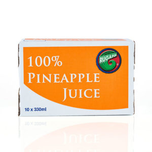 Rugani 100% Pineapple Juice 10 x 330ml box Side Pack shot