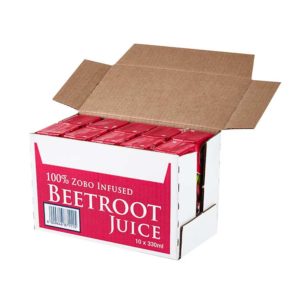 10 x 330ml Rugani 100% Zobo Infused Beetroot Juice open Box Pack shot